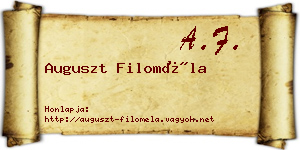 Auguszt Filoméla névjegykártya